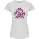 Viking Axe Skull Womens Petite Cut T-Shirt White