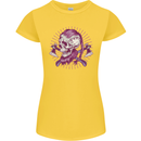 Viking Axe Skull Womens Petite Cut T-Shirt Yellow