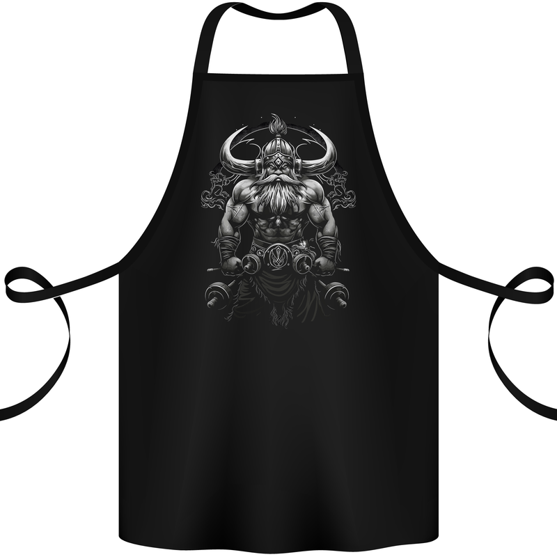Viking Bodybuilder Gym Fantasy Cotton Apron 100% Organic Black