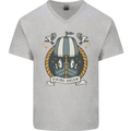 Viking Dream Ship Mens V-Neck Cotton T-Shirt Sports Grey