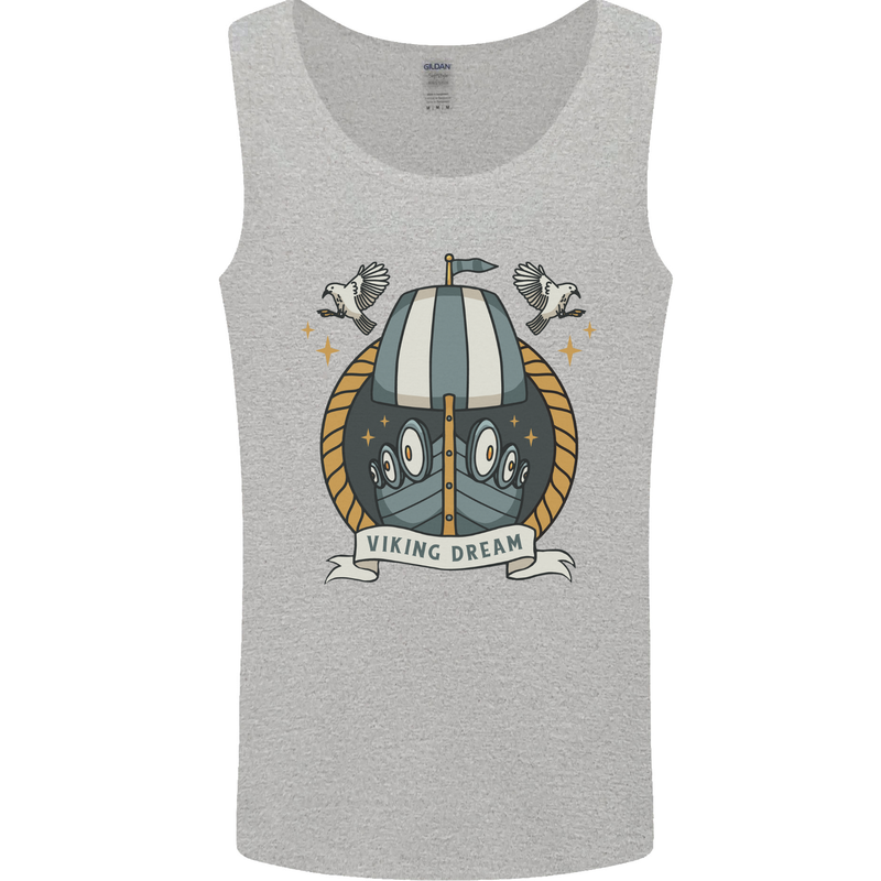 Viking Dream Ship Mens Vest Tank Top Sports Grey