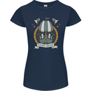 Viking Dream Ship Womens Petite Cut T-Shirt Navy Blue