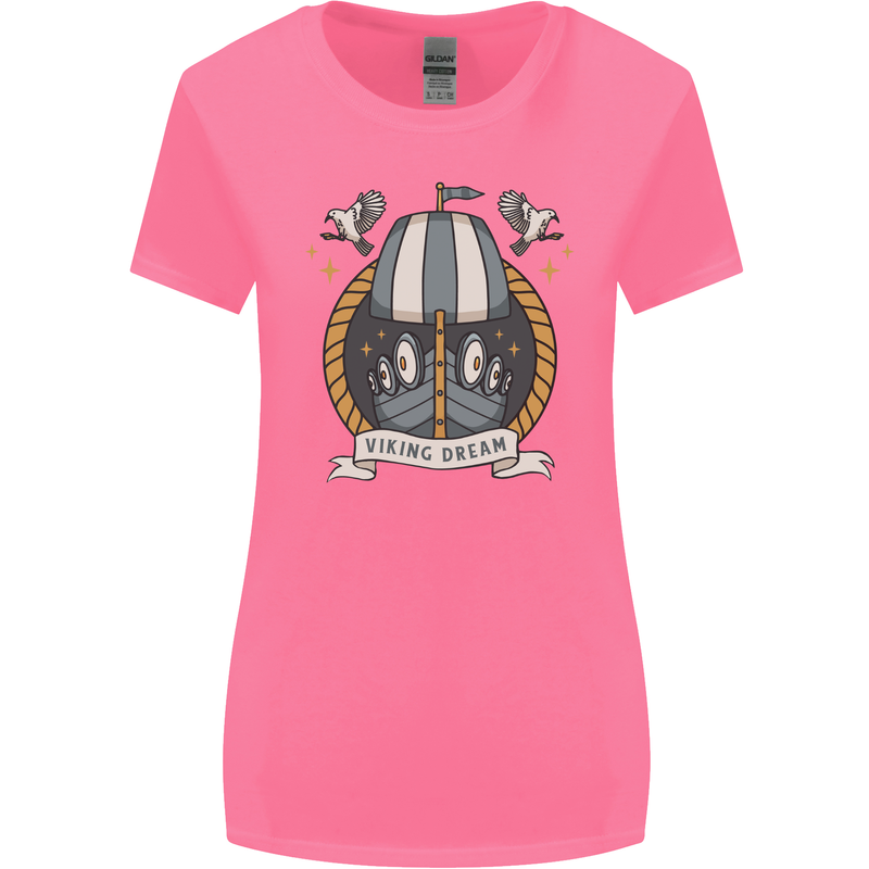 Viking Dream Ship Womens Wider Cut T-Shirt Azalea