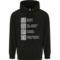 Viking Eat Sleep Raid Thor Valhalla Funny Mens 80% Cotton Hoodie Black