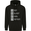 Viking Eat Sleep Raid Thor Valhalla Funny Mens 80% Cotton Hoodie Black