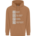 Viking Eat Sleep Raid Thor Valhalla Funny Mens 80% Cotton Hoodie Caramel Latte