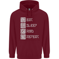 Viking Eat Sleep Raid Thor Valhalla Funny Mens 80% Cotton Hoodie Maroon