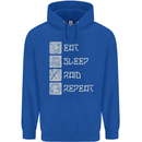 Viking Eat Sleep Raid Thor Valhalla Funny Mens 80% Cotton Hoodie Royal Blue