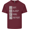 Viking Eat Sleep Raid Thor Valhalla Funny Mens Cotton T-Shirt Tee Top Maroon