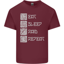 Viking Eat Sleep Raid Thor Valhalla Funny Mens Cotton T-Shirt Tee Top Maroon