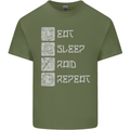 Viking Eat Sleep Raid Thor Valhalla Funny Mens Cotton T-Shirt Tee Top Military Green