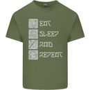 Viking Eat Sleep Raid Thor Valhalla Funny Mens Cotton T-Shirt Tee Top Military Green