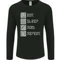 Viking Eat Sleep Raid Thor Valhalla Funny Mens Long Sleeve T-Shirt Black