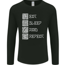 Viking Eat Sleep Raid Thor Valhalla Funny Mens Long Sleeve T-Shirt Black