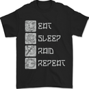 Viking Eat Sleep Raid Thor Valhalla Funny Mens T-Shirt 100% Cotton Black