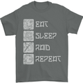 Viking Eat Sleep Raid Thor Valhalla Funny Mens T-Shirt 100% Cotton Charcoal