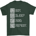 Viking Eat Sleep Raid Thor Valhalla Funny Mens T-Shirt 100% Cotton Forest Green