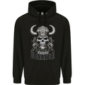 Viking Raiding Warrior Skull Mens 80% Cotton Hoodie Black