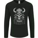 Viking Raiding Warrior Skull Mens Long Sleeve T-Shirt Black