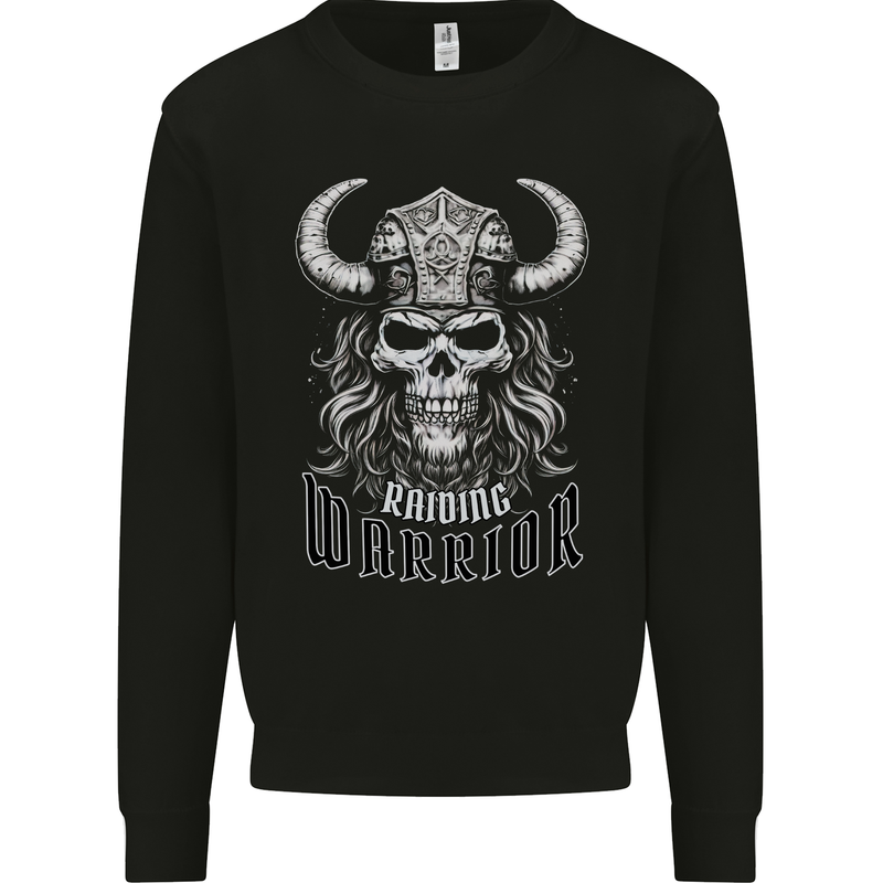 Viking Raiding Warrior Skull Mens Sweatshirt Jumper Black