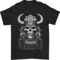 Viking Raiding Warrior Skull Mens T-Shirt 100% Cotton Black