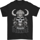 Viking Raiding Warrior Skull Mens T-Shirt 100% Cotton Black