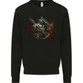 Viking Rocker Rock n Roll Heavy Metal Guitar Skull Mens Sweatshirt Jumper Black