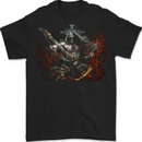 Viking Rocker Rock n Roll Heavy Metal Guitar Skull Mens T-Shirt 100% Cotton BLACK