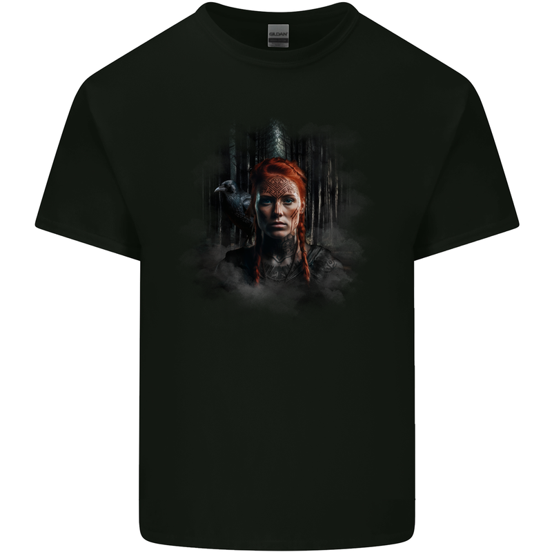 Viking Shield Maiden Woman Warrior Kids T-Shirt Childrens Black