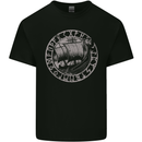 Viking Ship With Norse Text Kids T-Shirt Childrens Black