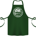 Viking Ship With Norse Text White Print Cotton Apron 100% Organic Forest Green
