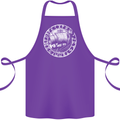 Viking Ship With Norse Text White Print Cotton Apron 100% Organic Purple