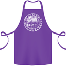 Viking Ship With Norse Text White Print Cotton Apron 100% Organic Purple