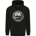 Viking Ship With Norse Text White Print Mens 80% Cotton Hoodie Black