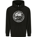 Viking Ship With Norse Text White Print Mens 80% Cotton Hoodie Black