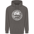 Viking Ship With Norse Text White Print Mens 80% Cotton Hoodie Charcoal