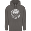 Viking Ship With Norse Text White Print Mens 80% Cotton Hoodie Charcoal