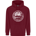 Viking Ship With Norse Text White Print Mens 80% Cotton Hoodie Maroon