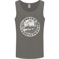 Viking Ship With Norse Text White Print Mens Vest Tank Top Charcoal