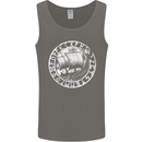 Viking Ship With Norse Text White Print Mens Vest Tank Top Charcoal