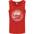 Viking Ship With Norse Text White Print Mens Vest Tank Top Red
