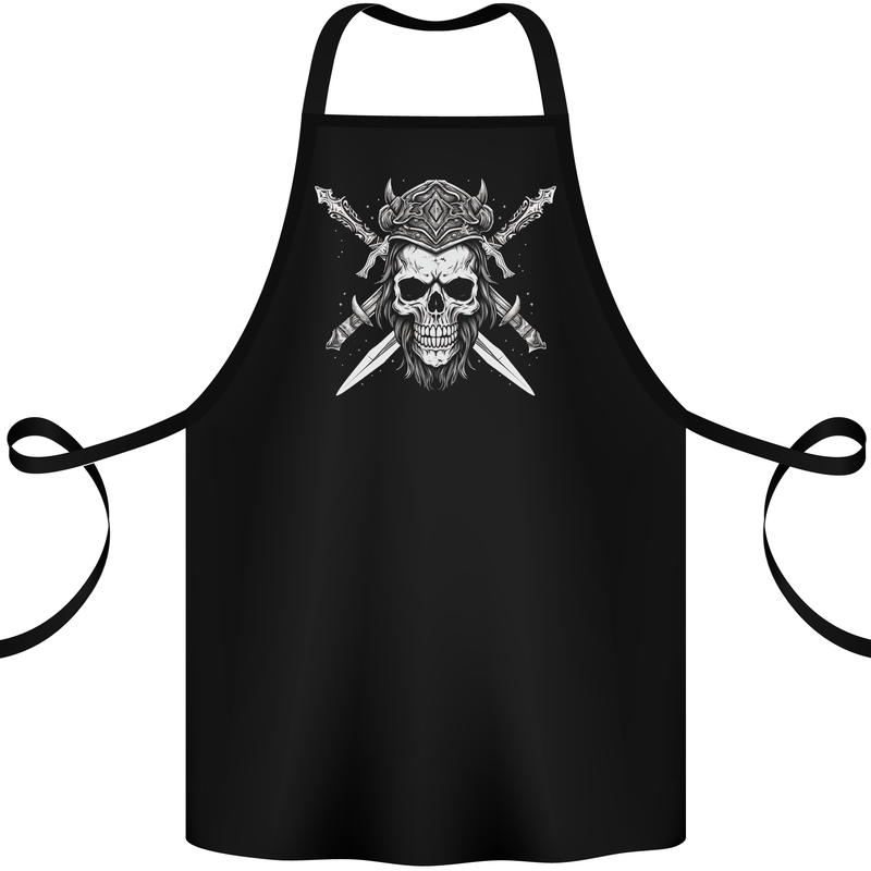 Viking Skull With Swords Warrior Gym MMA Cotton Apron 100% Organic Black