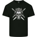 Viking Skull With Swords Warrior Gym MMA Mens Cotton T-Shirt Tee Top Black