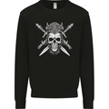 Viking Skull With Swords Warrior Gym MMA Mens Sweatshirt Jumper Black