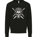 Viking Skull With Swords Warrior Gym MMA Mens Sweatshirt Jumper Black