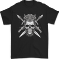 Viking Skull With Swords Warrior Gym MMA Mens T-Shirt 100% Cotton Black