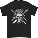 Viking Skull With Swords Warrior Gym MMA Mens T-Shirt 100% Cotton Black