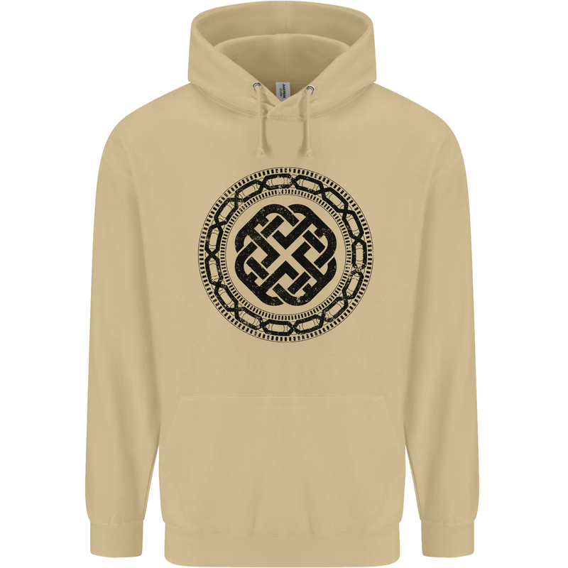 Viking Symbol Norse Mythology Black Gym Mens 80% Cotton Hoodie Sand