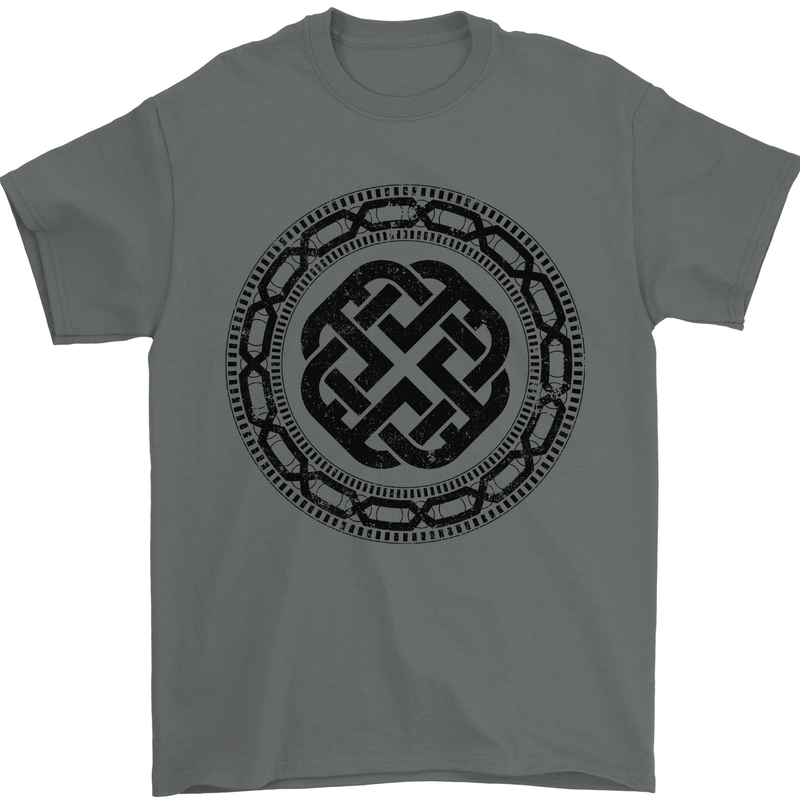 Viking Symbol Norse Mythology Black Gym Mens T-Shirt 100% Cotton Charcoal