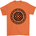 Viking Symbol Norse Mythology Black Gym Mens T-Shirt 100% Cotton Orange